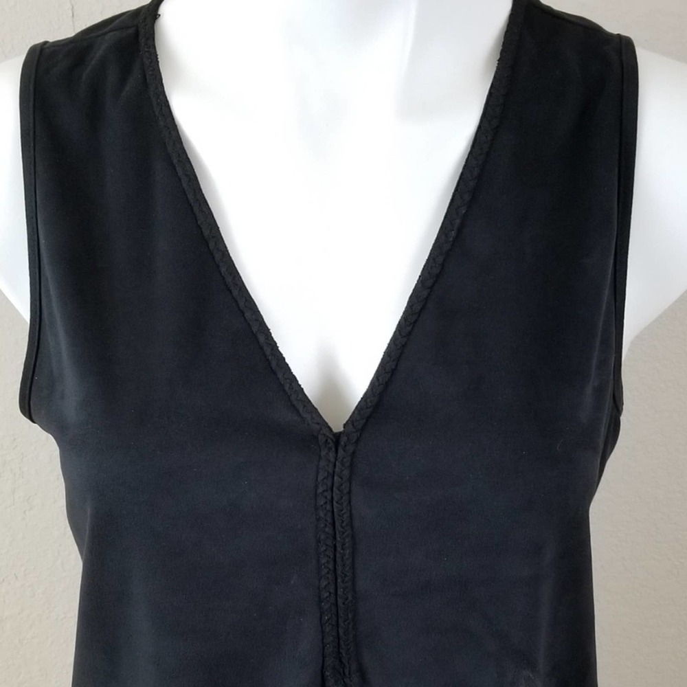 Paper Tee Top~Suede Look/Feel V-Neck Sleeveless~M - Picture 2 of 7